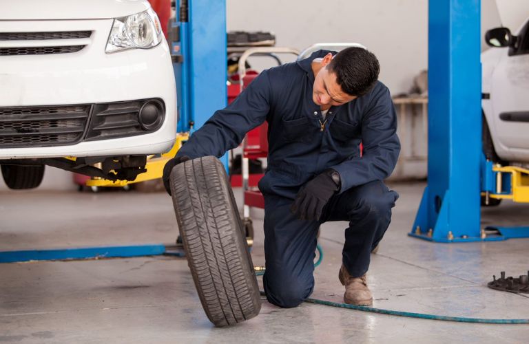 Inspecting tires in a vehicle